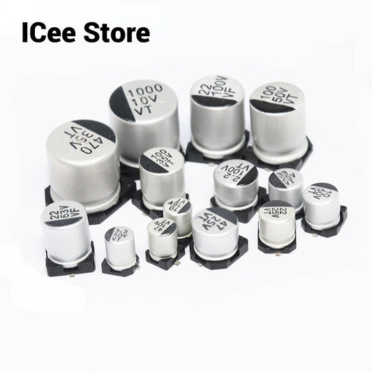 20Pcs SMD Capacitor 50V 1UF 4.7UF 10UF 22UF 33UF 47UF 100UF 220UF Aluminum Electrolytic Capacitor
