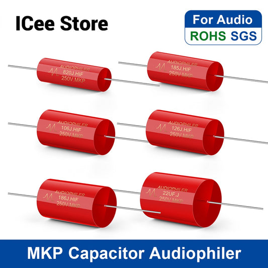 2Pcs Audiophiler Axial MKP Capacitor Audio 250V 0.1UF 0.22UF 0.33UF 6.8UF 7.5UF 8.2UF AEAK
