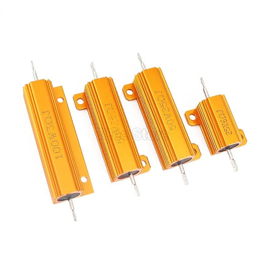RX24 Wirewound Resistor 50W 100W Aluminum Power Metal Shell Case Wirewound Resistor 1R 2R 4R 5K 6R 8R 10K 15K 20K ohm resistance