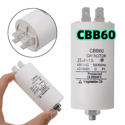 CBB60 capacitor 450V starter capacitor 4 Pin with Fixing Stud for Water Pump Washing machine refrigerator 4UF-100UF
