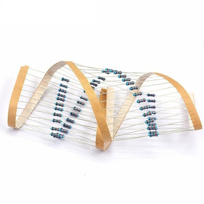 100pcs 1/4W Metal Film Resistor 1% 1R-1M 100R 220R 1K 1.5K 2.2K 4.7K 10K 22K 47K 100K 100 220 1K5 2K2 4K7 1M Ohm Resistance