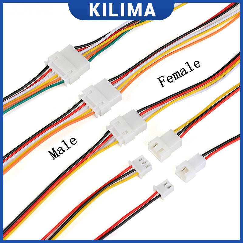 10Pairs XH2.54 Wire Cable 2/3/4/5/6 Pin Pitch 2.54mm 20cm 26AWG Connector XH Plug Male & Female Battery Charging Cable