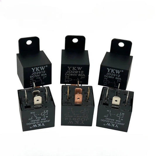 40A 80A Auto Car Relay JD2912 with Socket Wire 4Pin 5Pin DC 12V 24V 36V 48V 72V with Mounting Hole Coil Power 1.8W Automobile Control Device
