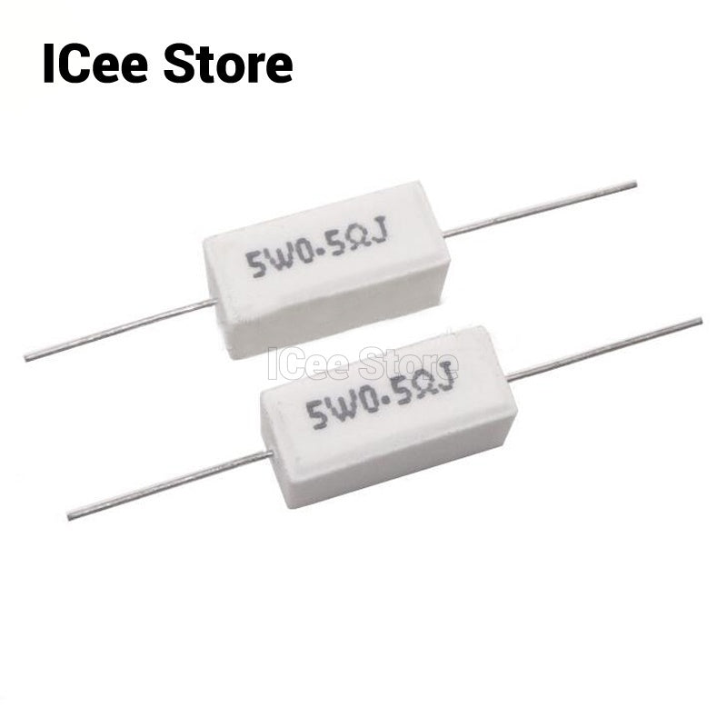 5Pcs 5W Cement Resistor SQP Power Resistor 5% 0.1R-100R 0.1R 0.22R 0.5R 1R 2.2R 4.7R 5R 10R 15R 20R 22R 47R 100R Ohm