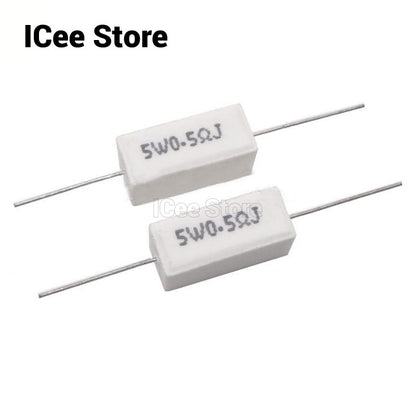 5Pcs 5W Cement Resistor SQP Power Resistor 5% 0.1R-100R 0.1R 0.22R 0.5R 1R 2.2R 4.7R 5R 10R 15R 20R 22R 47R 100R Ohm