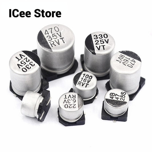 20Pcs SMD Capacitor 25V 35V 10UF 22UF 33UF 47UF 100UF 220UF 330UF 470UF Aluminum Electrolytic Capacitor