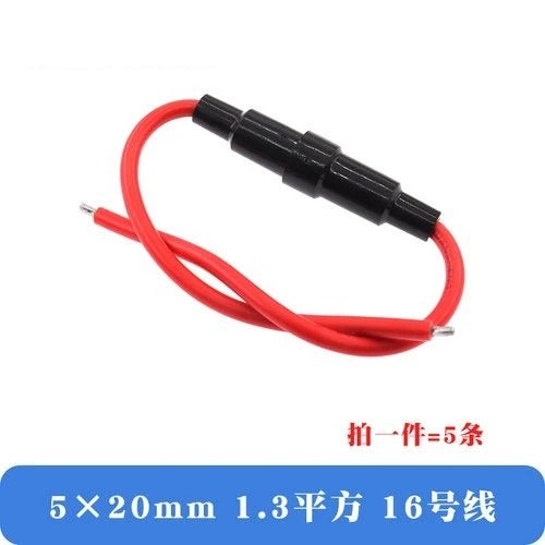 5Pcs Glass Fuse Holder 5*20mm 6*30mm Screw Type 5X20mm with 22 20 18 16 14AWG Wire Cable 250V 5X20MM Glass Fuse Tube Fuse Casing