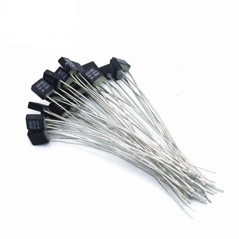 10Pcs RH115 120 125 130 135 140 145 150 Degree Thermal Fuse RH Temperature Fuse 2A 250V Fan Motor Thermal Fuse