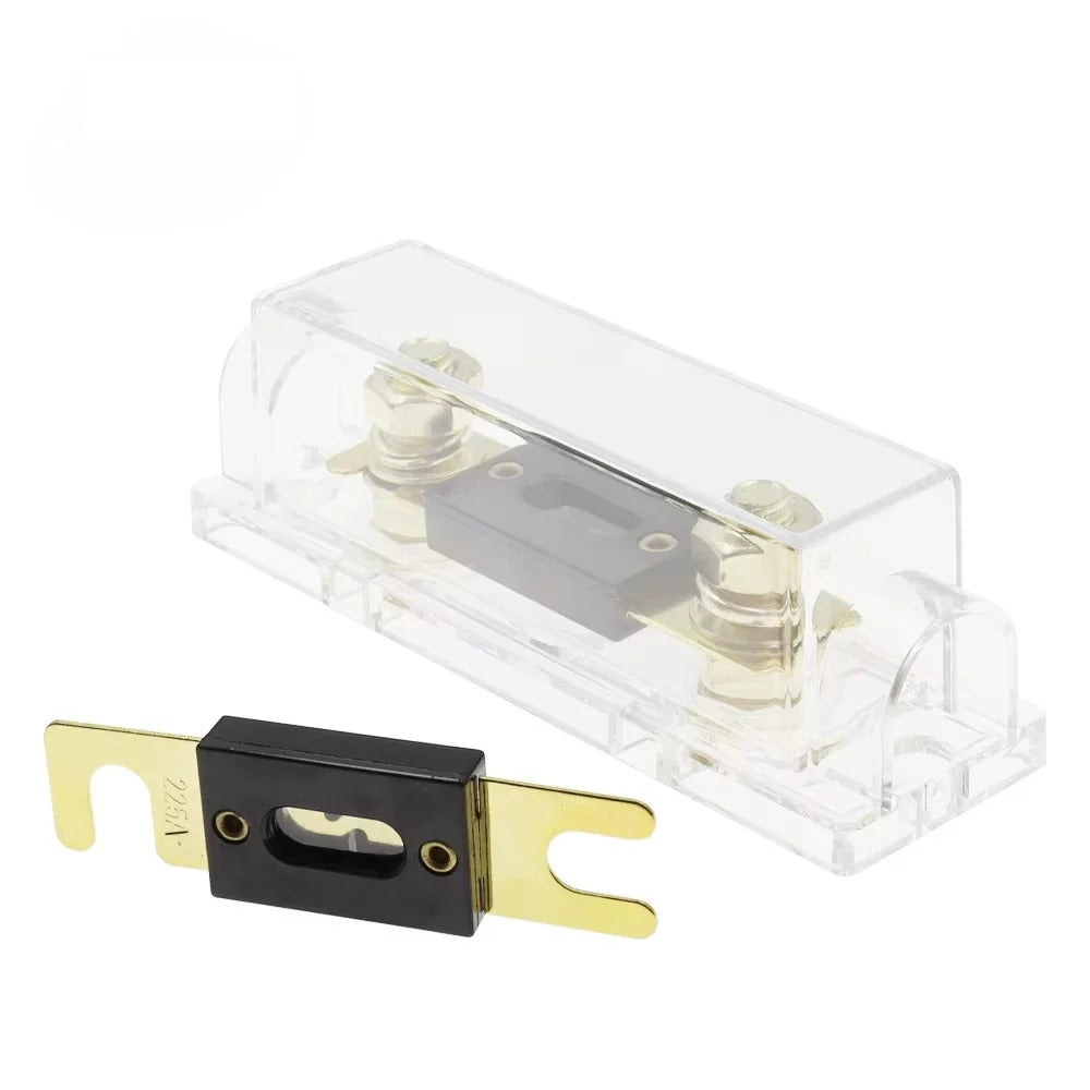 ANL Fuse Holder Transparent/Black Car Fuse Holder and ANL Fuse 30A-500A Bolt-on Fuse Holder  Automotive Audio Fuse