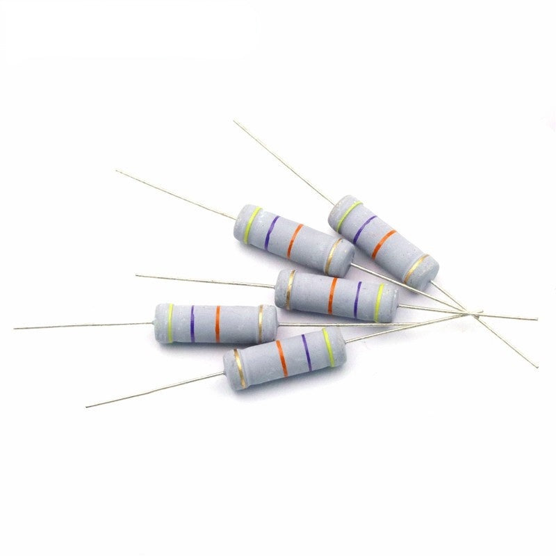 10Pcs 5W Carbon Film Resistor 5% 24Values 1R ~ 1M 2.2R 10R 22R 47R 51R 100R 150R 470R 1K 2K 4.7K 10K 47K 1 2.2 10 22 47 51 100 150 470 Ohm