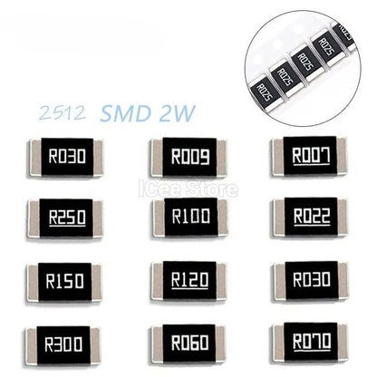 10Pcs 2512 Alloy Resistors 2W 1% SMD Resistor R001 R002 R003 R004 R008 R009 R010 R012 R015 2512 R020 R025 R060 R070 R100 R120 R150 R300 R500 SMD