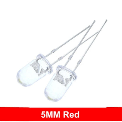 100pcs High Quality Transparent Round 5mm Super Bright Water Clear Green Red White Yellow Blue Light LED Bulbs Emitting Diode