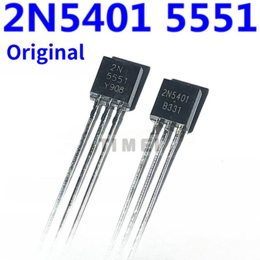 50pcs 2N5551 2N5401 NPN-PNP Complementary Pair TransistorsTO-92
