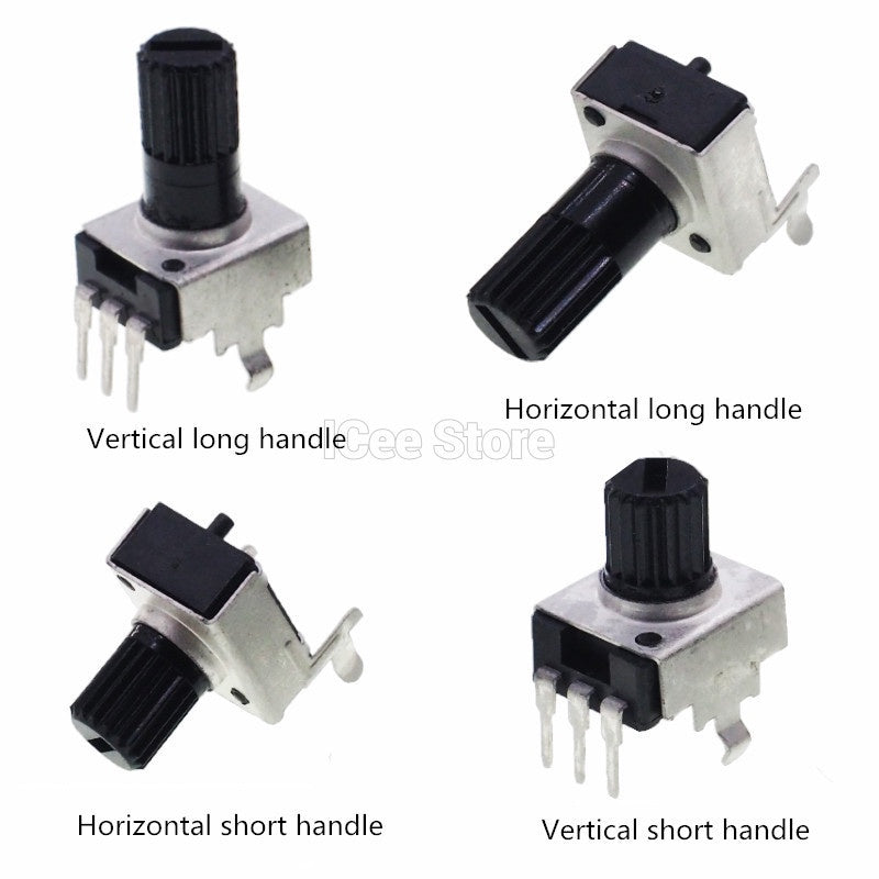 10Pcs RV09 Potentiometer 5K 10K 50K 100K Audio Potentiometer Adjustable Resistor 3pin Variable Resistors