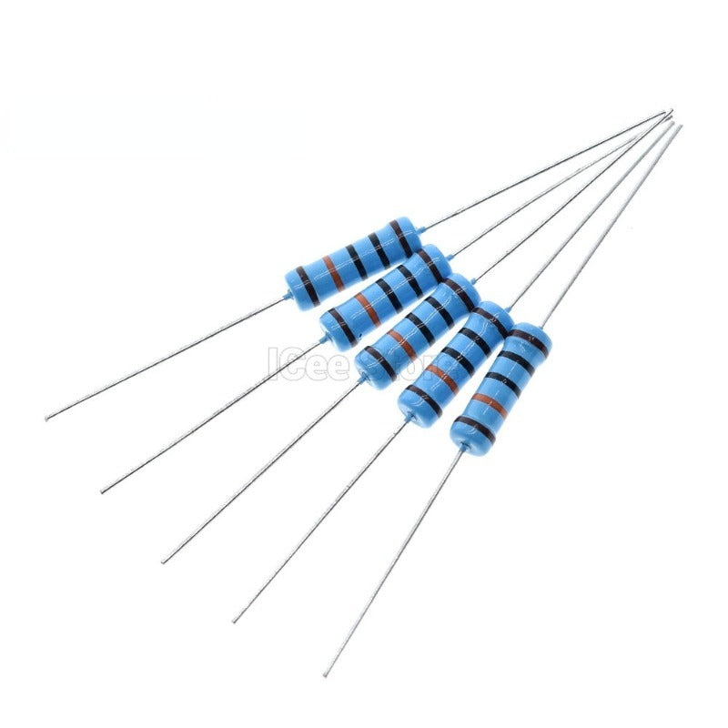 20Pcs 2W Metal Film Resistors 1% 10R-1M 10R 22R 47R 100R 1K 10K 100K 1M 4.7K 5.1K 1M
