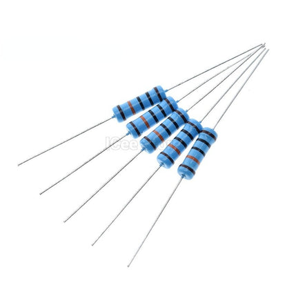 20Pcs 2W Metal Film Resistors 1% 10R-1M 10R 22R 47R 100R 1K 10K 100K 1M 4.7K 5.1K 1M