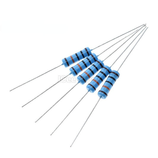 20Pcs 2W Metal Film Resistors 1% 10R-1M 10R 22R 47R 100R 1K 10K 100K 1M 4.7K 5.1K 1M