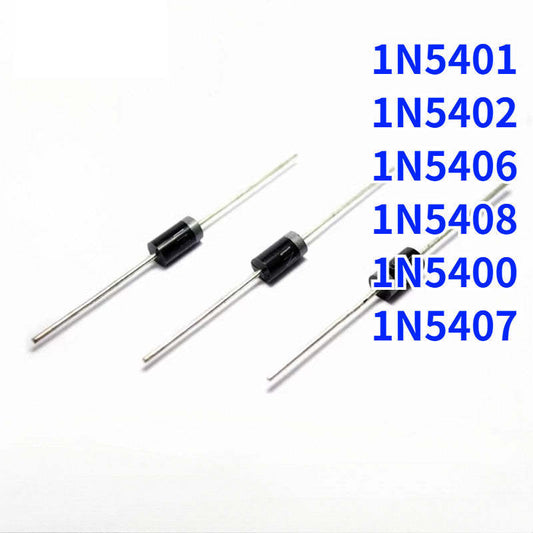 50Pcs New Original 1N5401/1N5400/1N5402/1N5408/1N5406/1N5407 Rectifier Diode 3A 1000V DO-27 Diode