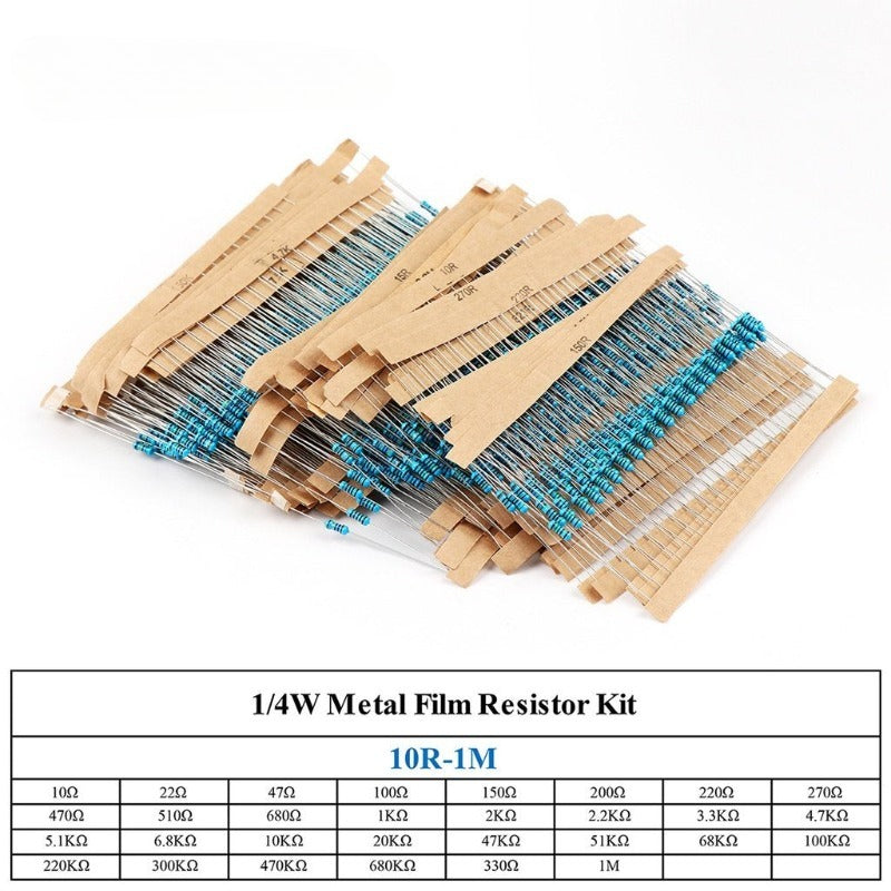 1/2W 1/4W 1W 2W 3W 30Value Metal Film Resistor Kit Rang Carbon 5% Resistors Assortment Kit Set 0.1~750R 1K~820K