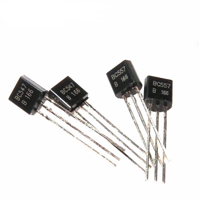 50Pcs BC547 BC557 BC547B BC557B NPN PNP TO-92 Power Triode Transistor Set Assorted kit