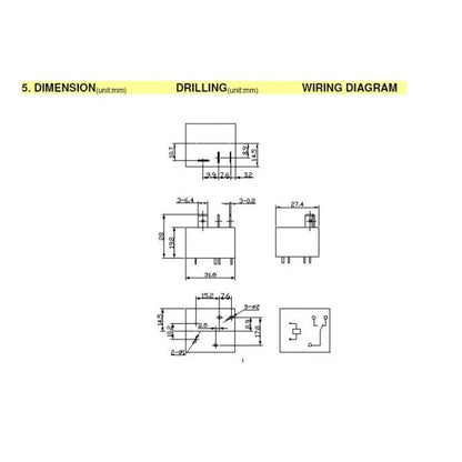 Original SLI Relay SLI-05VDC-SL-A SLI-12VDC-SL-A SLI-24VDC-SL-A 5V 12V 24V 30A HF2160 4Pin Power Relay New