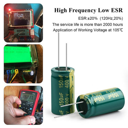 Aluminum Electrolytic Capacitor 400V High Frequency Low ESR 500V 2.2UF 4.7UF 6.8UF 10UF 15UF 22UF 33UF 47UF 68UF 82UF 100UF