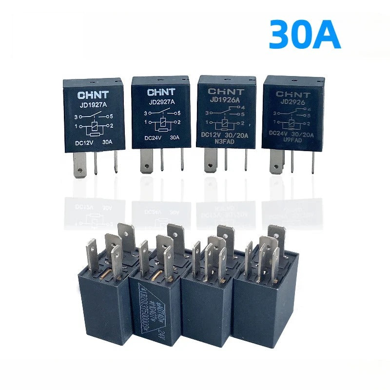 Automotive Relay JD1927A JD1926A JD2927A JD2926 12V 24V 30A for Fuel Pump, Air Conditioning, Cooling Fans in Trucks, Cars, and Commercial Vehicles