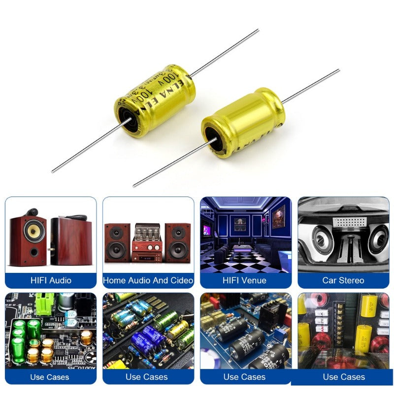10Pcs 100V Non Polar Capacitor 1UF-47UF 1UF 1.5UF 2.2UF 3.3UF 4.7UF 5.6UF 6.8UF 10UF 12UF 22UF 33UF 47UF Speaker Audio Capacitor