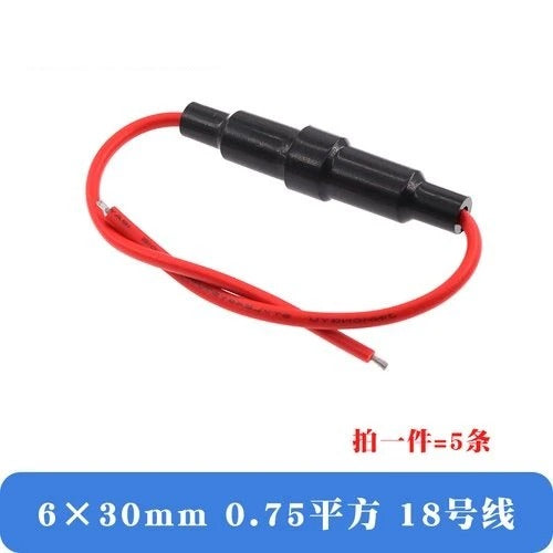 5Pcs Glass Fuse Holder 5*20mm 6*30mm Screw Type 5X20mm with 22 20 18 16 14AWG Wire Cable 250V 5X20MM Glass Fuse Tube Fuse Casing