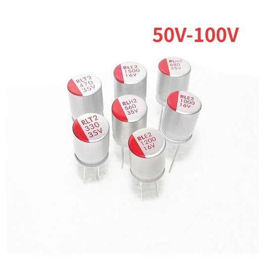 5Pcs Solid Electrolytic Capacitor Super Low ESR DIP 50V 63V 100V 4.7U 22UF 33UF 47UF 68 100UF 220UF