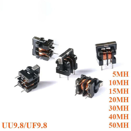 UU9.8 UF9.8 Inductor 5mH 10mH 15mH 20mH 30mH 40mH 50mH Common Mode Choke Inductor for Filter Inductance Pitch 7*8mm Copper Wire