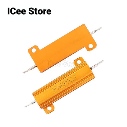 RX24 Wirewound Resistor 50W 100W Aluminum Power Metal Shell Case Wirewound Resistor 1R 2R 4R 5K 6R 8R 10K 15K 20K ohm resistance