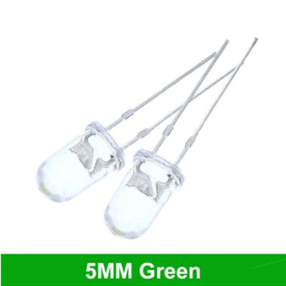 100pcs High Quality Transparent Round 5mm Super Bright Water Clear Green Red White Yellow Blue Light LED Bulbs Emitting Diode