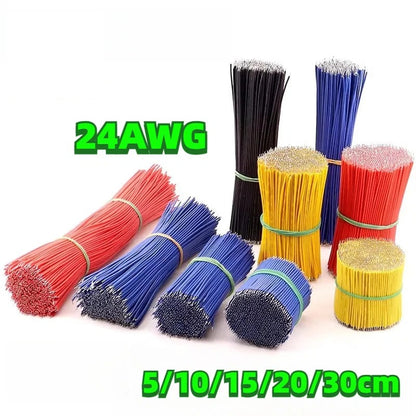 100/50Pcs Double Head Tin-Plated PCB Bread Board Jumper Cable Wire Connector Wire 24AWG 5/10/15/20/30cm Electronic  Wire Conductor Wire