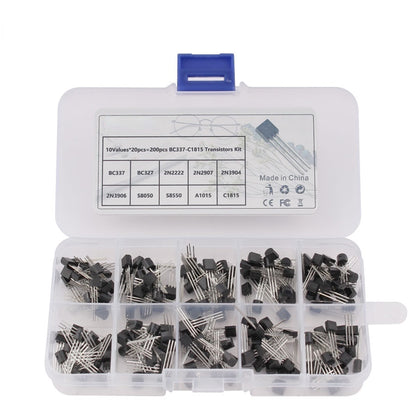 180/480/ 600pcs/Box  TO-92  Transistor Set Kit 2N2222 2N5401 2N5551 A1015 A733 S9014 C1815 C945 A42 A92 2N3904 2N3906 2N5401 2N5551