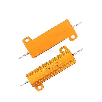 RX24 Wirewound Resistor 50W 100W Aluminum Power Metal Shell Case Wirewound Resistor 1R 2R 4R 5K 6R 8R 10K 15K 20K ohm resistance