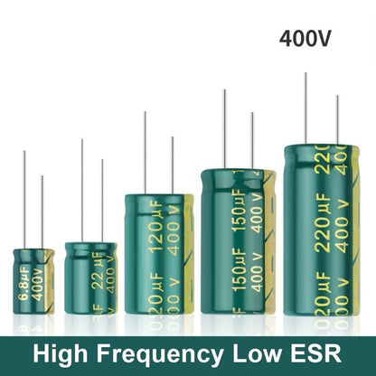 Aluminum Electrolytic Capacitor 400V High Frequency Low ESR 500V 2.2UF 4.7UF 6.8UF 10UF 15UF 22UF 33UF 47UF 68UF 82UF 100UF