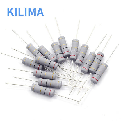 10Pcs 5W Carbon Film Resistor 5% 24Values 1R ~ 1M 2.2R 10R 22R 47R 51R 100R 150R 470R 1K 2K 4.7K 10K 47K 1 2.2 10 22 47 51 100 150 470 Ohm