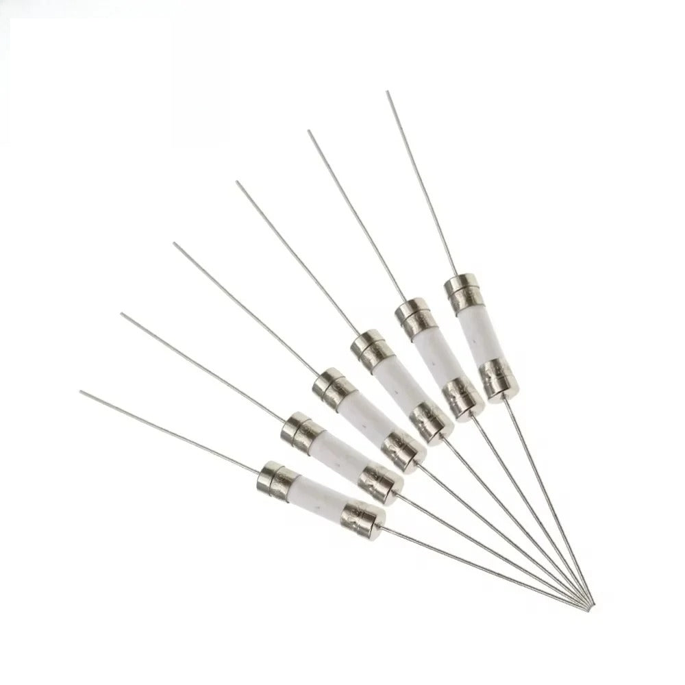 10PCS 5*20mm 6*30mm Ceramic Fuse With pin 1A 2A 3.15A 5A 6.3A 8A 10A 12A 15A 20A 25A 30A 250V Ceramic Fuse