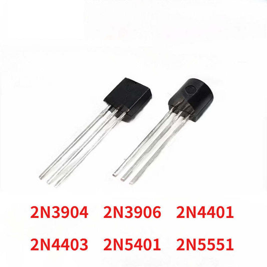 100Pcs 2N3904/2N3906/2N4401/2N4403/2N5401/2N5551 NPN/PNP General-Purpose Transistors TO-92