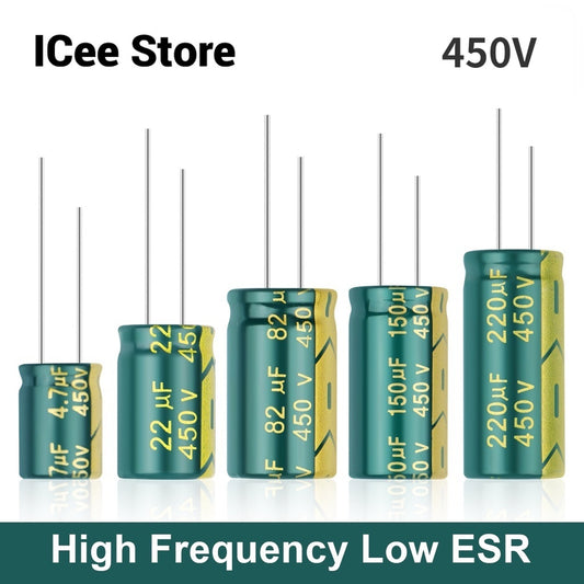 Aluminum Electrolytic Capacitor 450V High Frequency Low ESR 450V 4.7UF 6.8UF 22UF 33UF 47UF 68UF 100UF