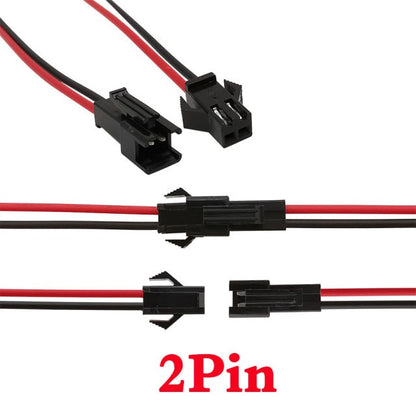 10Pairs JST SM  2.54MM Plug 24AWG Male To Female Wire Connector  Cable Pigtail 2Pin 3Pin 4Pin 5Pin Plug LED Connecting Line