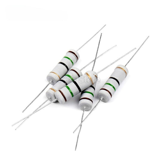 100Pcs Carbon Film Resistor 3W 5W 5% 1R-1M 1R 10R 22R 47R 51R 100R 1K 2K 4.7K 10K 22K 47K 100K