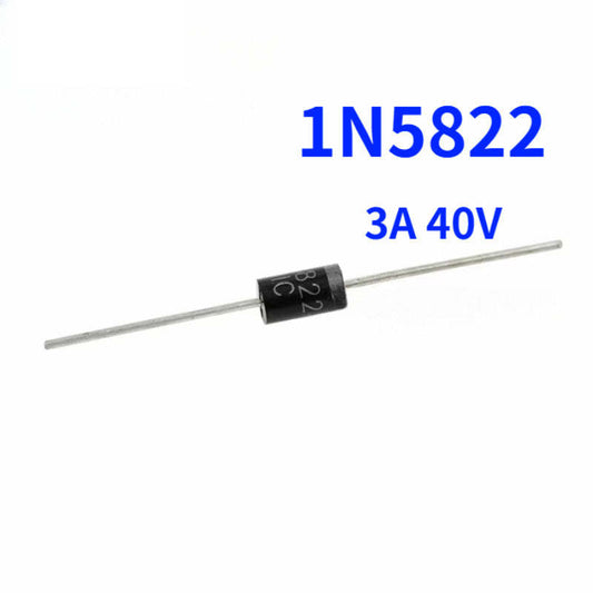 20Pcs Schottky Diode 1N5822 3A 40V DO-41 High-Frequency Rectification/Reverse Polarity Protection Diode for Switching Power Supplies & Inverters