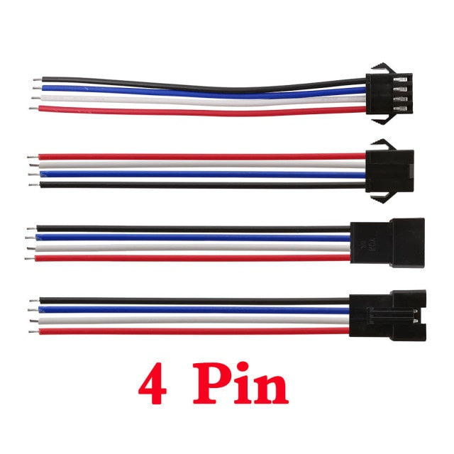 10Pairs JST SM  2.54MM Plug 24AWG Male To Female Wire Connector  Cable Pigtail 2Pin 3Pin 4Pin 5Pin Plug LED Connecting Line
