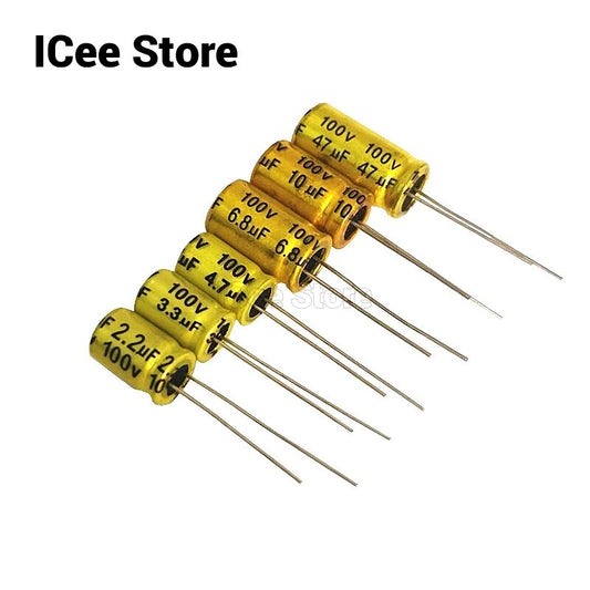 10Pcs Non Polar Capacitor NP 100V 1UF 1.5UF 2.2UF 3.3UF 4.7UF 5.6UF 6.8UF 10UF 12UF 22UF 100UF