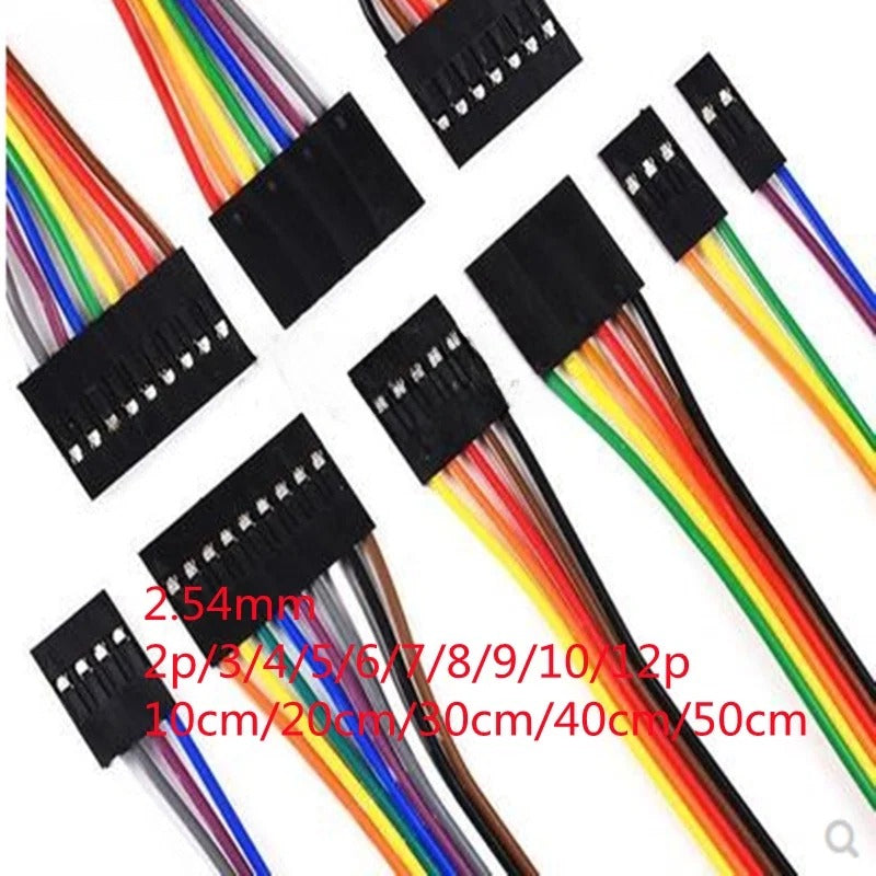 10Pcs 2.54 Wire 2.54MM Dupont Line Female To Female 1P2 3 4 5 6 Pin Dupont Cable Connector JUMPER CABLE WIRE FOR PCB