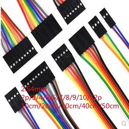 10Pcs 2.54 Wire 2.54MM Dupont Line Female To Female 1P2 3 4 5 6 Pin Dupont Cable Connector JUMPER CABLE WIRE FOR PCB