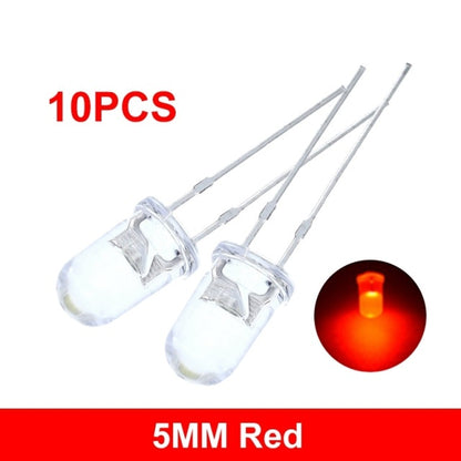 100pcs High Quality Transparent Round 5mm Super Bright Water Clear Green Red White Yellow Blue Light LED Bulbs Emitting Diode