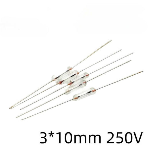 50pcs Axial-Leaded Glass Fuse 250V 0.5A-5A Full Glass Encapsulated, Fast-Acting, for Electronics, Power Supplies & Industrial Equipment